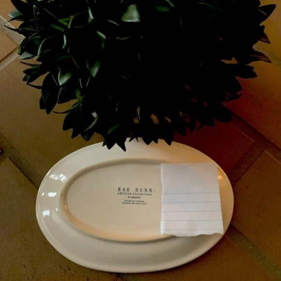 Rae Dunn Script Font Nourish Oval Plate - Picture 3 of 3